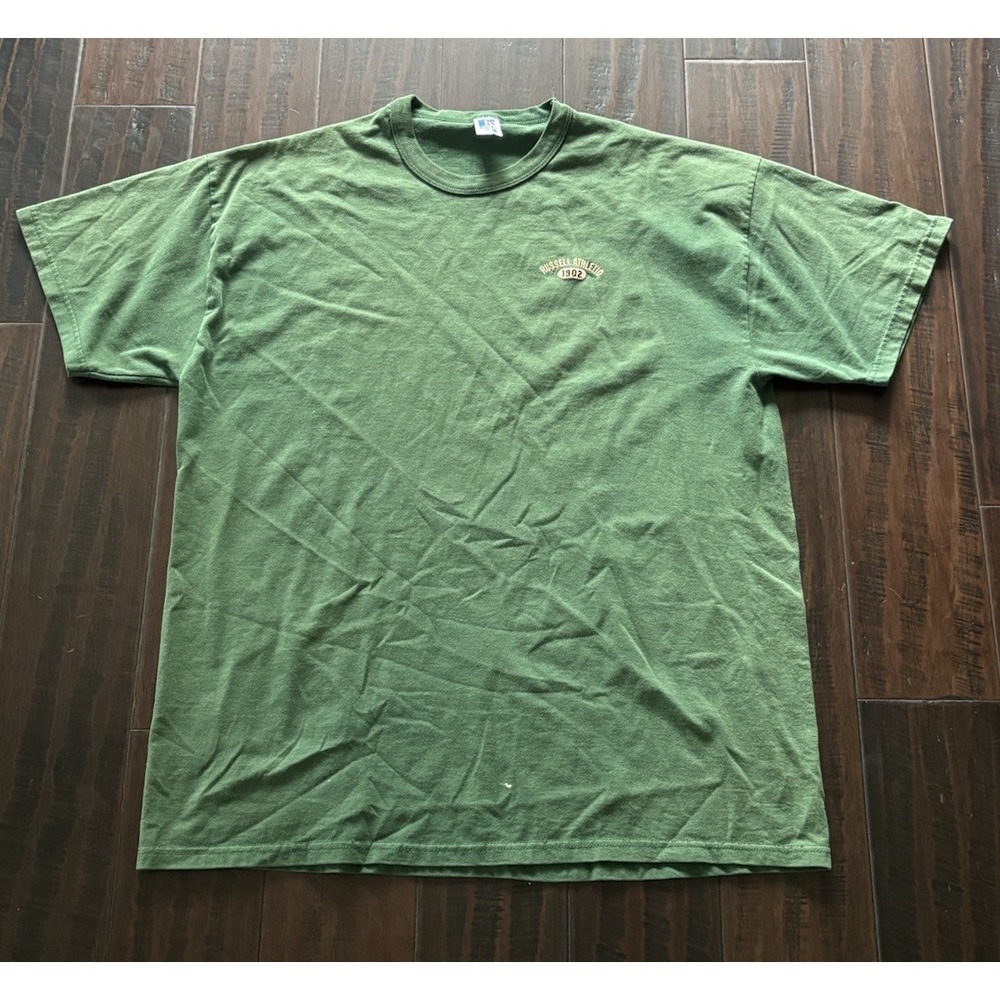 Vintage Russell Shirt Mens XL Forest Green NuBlend Crew Neck T Shirt READ